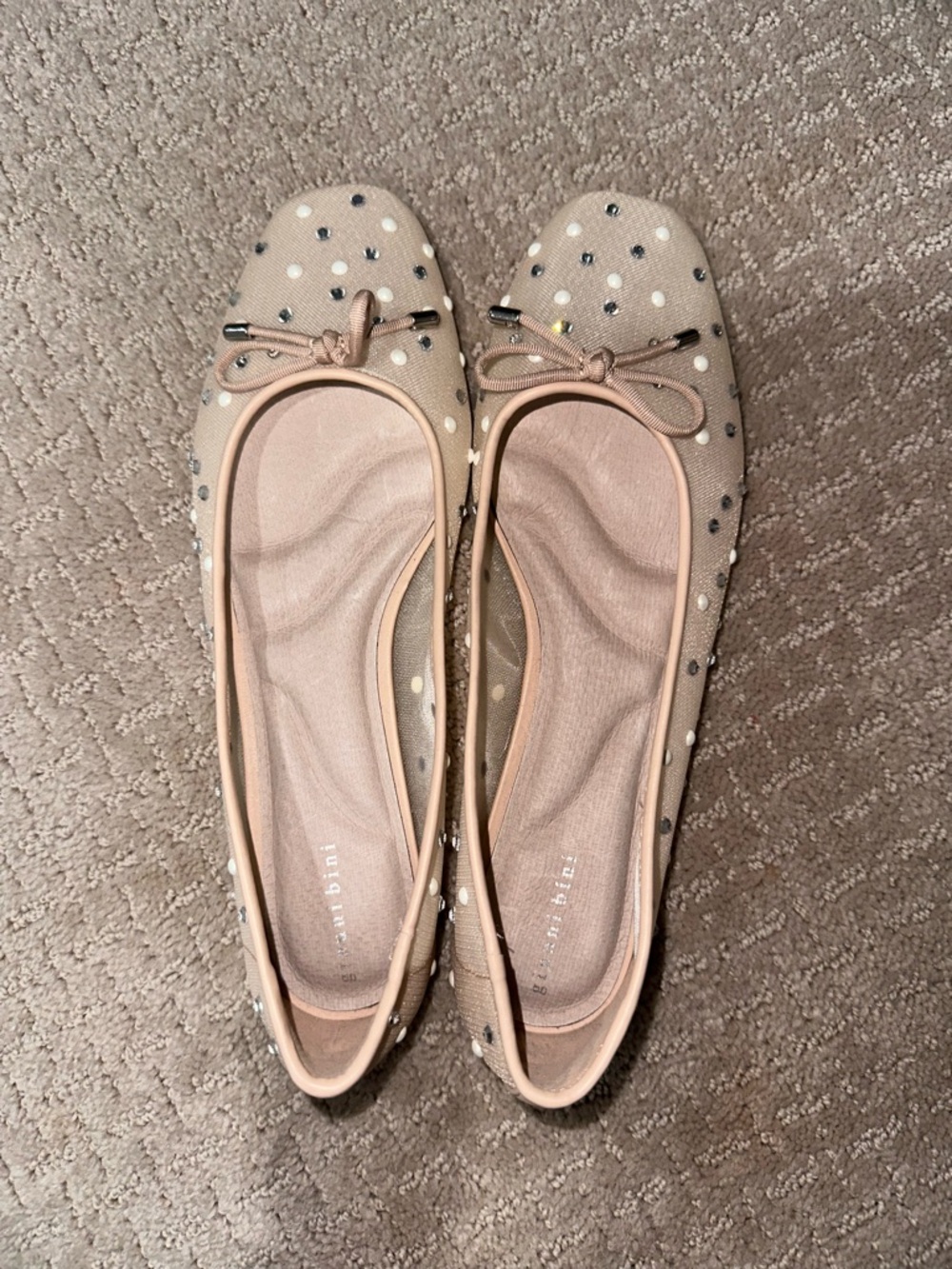 Gianni Bini Blush Polka Dot Ballet Flats with Bow